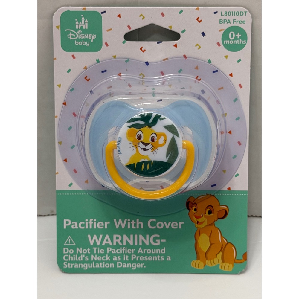 Disney Baby Lion King Simba Pacifier with Cover‎ BPA Free Blue Yellow 0+ Months